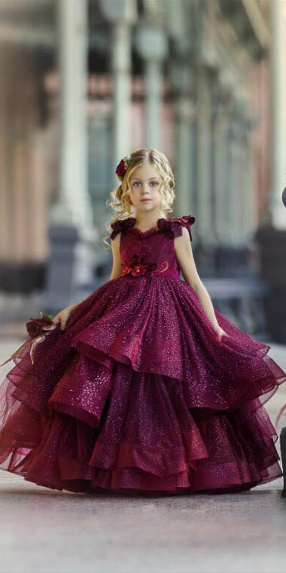 burgundy flower girl dress Sparkle Tulle Dresses, Shiny Little Girl Dresses, – Berryera Viva Most Daring Outfits Megan Caterpillar Collection Integration Size:5XL dress