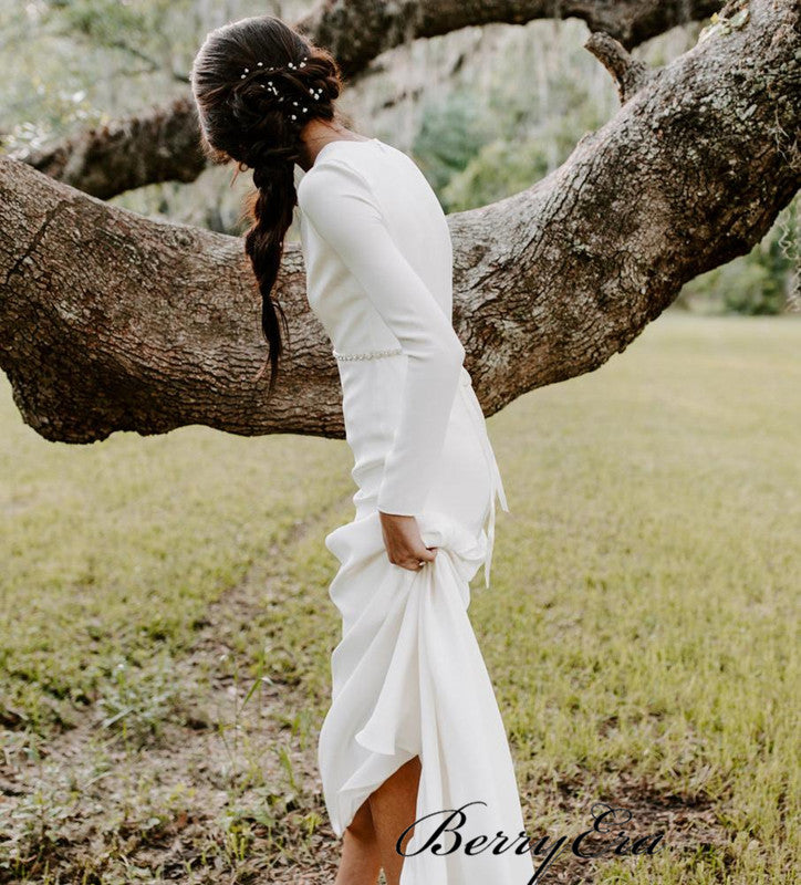 Hope Simple Wedding Dress with V-Neck