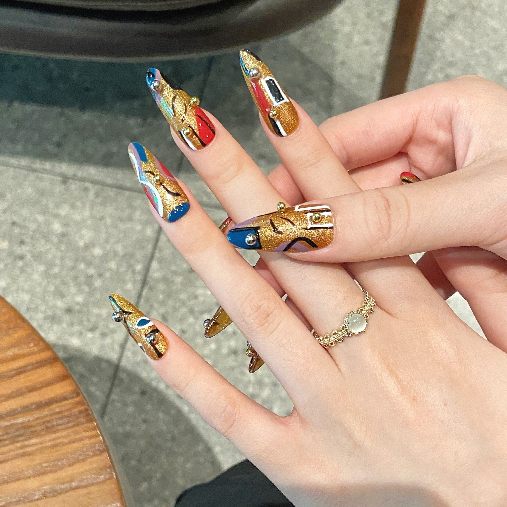 Egypt Prince Hand Drawn Nails Set