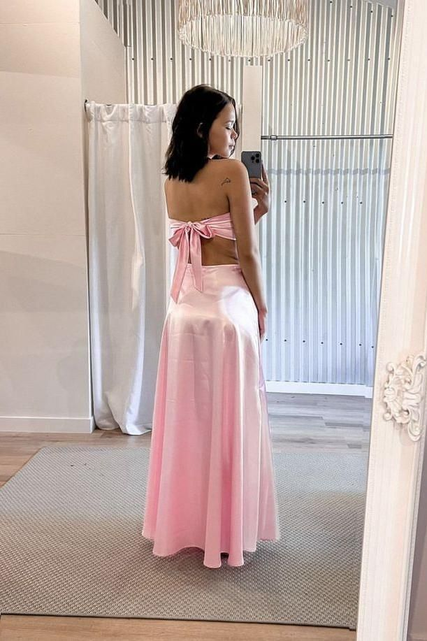 Strapless Evening Party Dresses, Sexy Newest Long Prom Dresses, Simple Wedding Bridesmaid Dresses