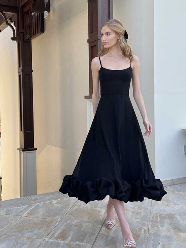 Simple A-line Long Prom Dresses, Newest 2023 Long Prom Dresses, Black Wedding Bridesmaid Dresses