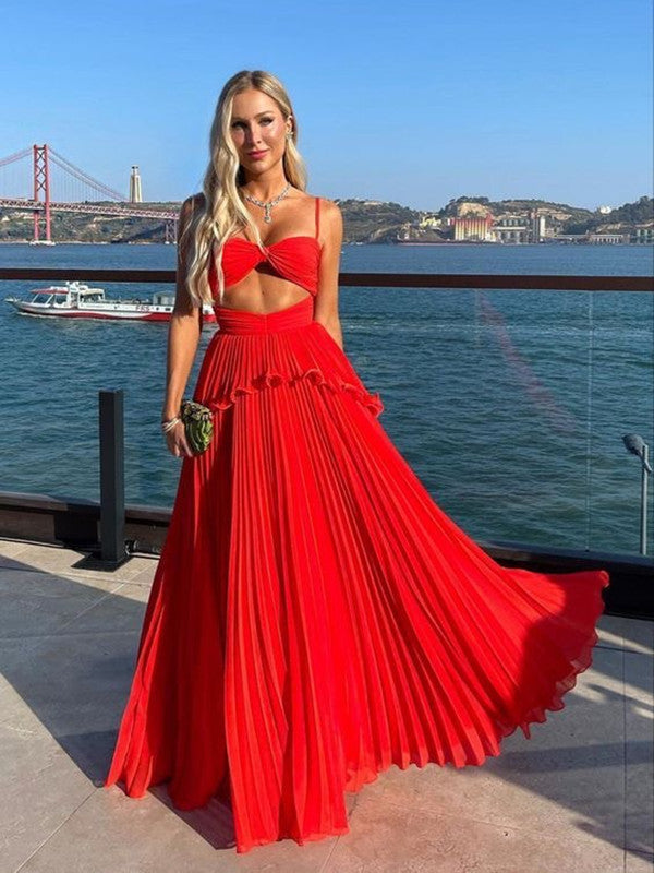 A-line Girl Party Prom Dresses, Newest 2024 Long Prom Dresses, Spaghetti Straps Simple Prom Dresses