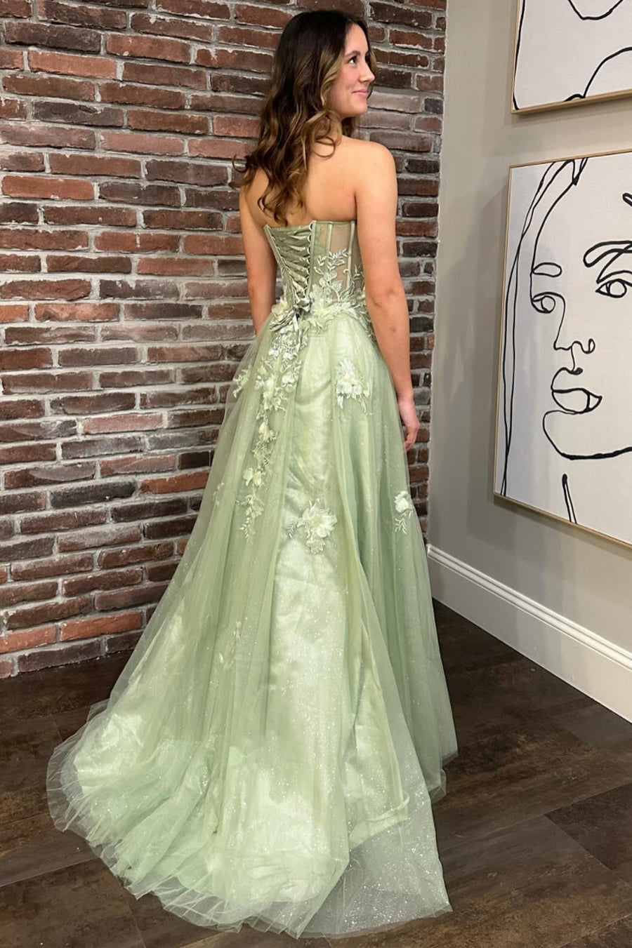 Sweetheart Newest Long Prom Dresses, Appliques Wedding Party Dresses, Girl Graduation Prom Dresses