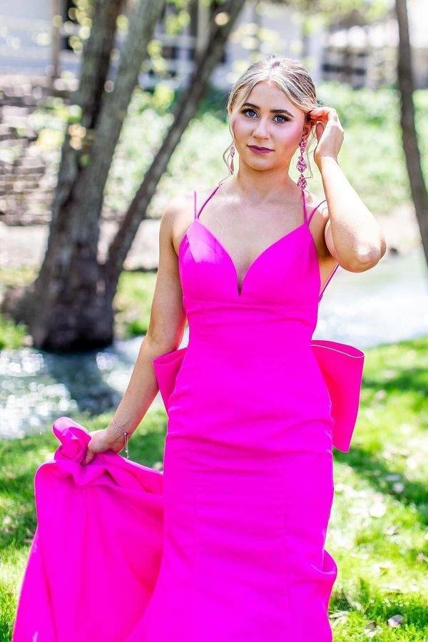 Elegant Wedding Guest Dresses, Hot Pink Newest Long Prom Dresses, Fashion Evening Party Dresses