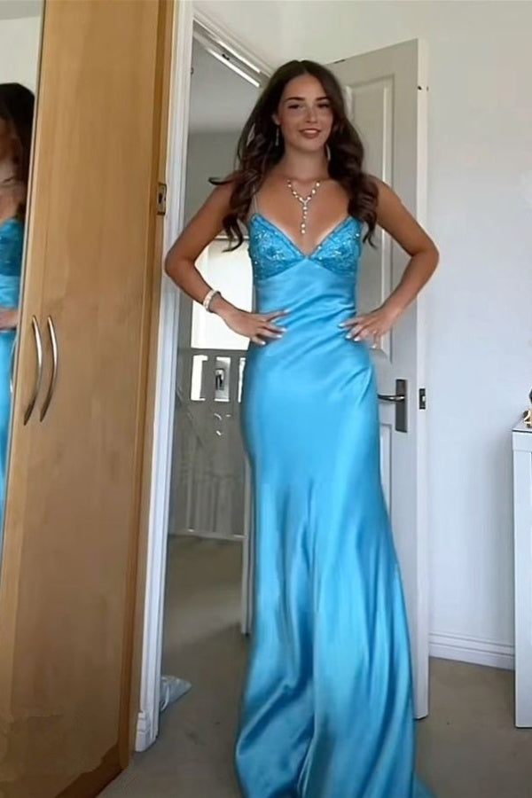 V-neck Newest Long Prom Dresses, Evening Party Prom Dresses, Wedding Bridesmaid Dresses