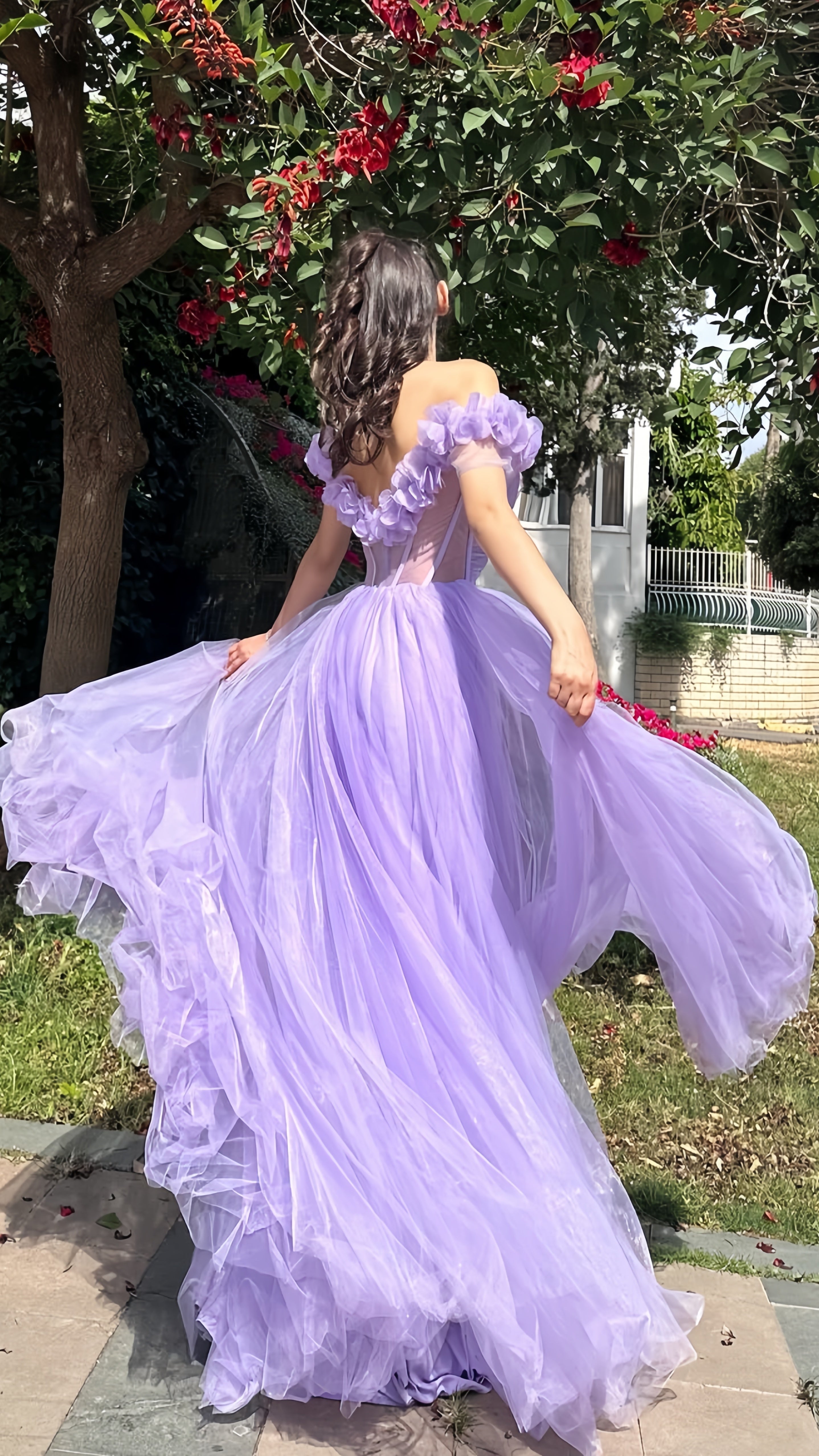 Off Shoulder Newest Long Prom Dresses, A-line Wedding Guest Dresses, Fashion Lilac Wedding Dresses