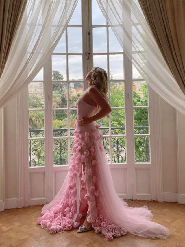 Strapless Pinky Rose Gown, Princess Dresses, Dreamy Prom Dresses, 2024 Prom Dresses