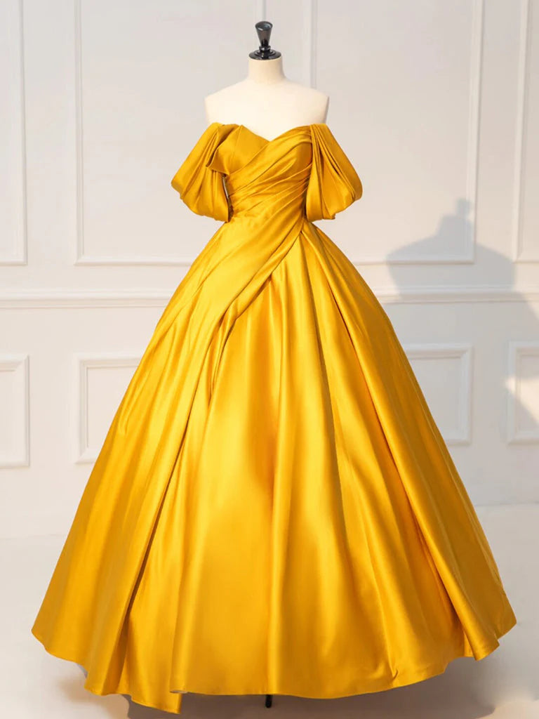 A-line Off Shoulder Ball Gown, Belle Princess Dresses, Sweet 16 Dancing Dresses, Newest Prom Dresses