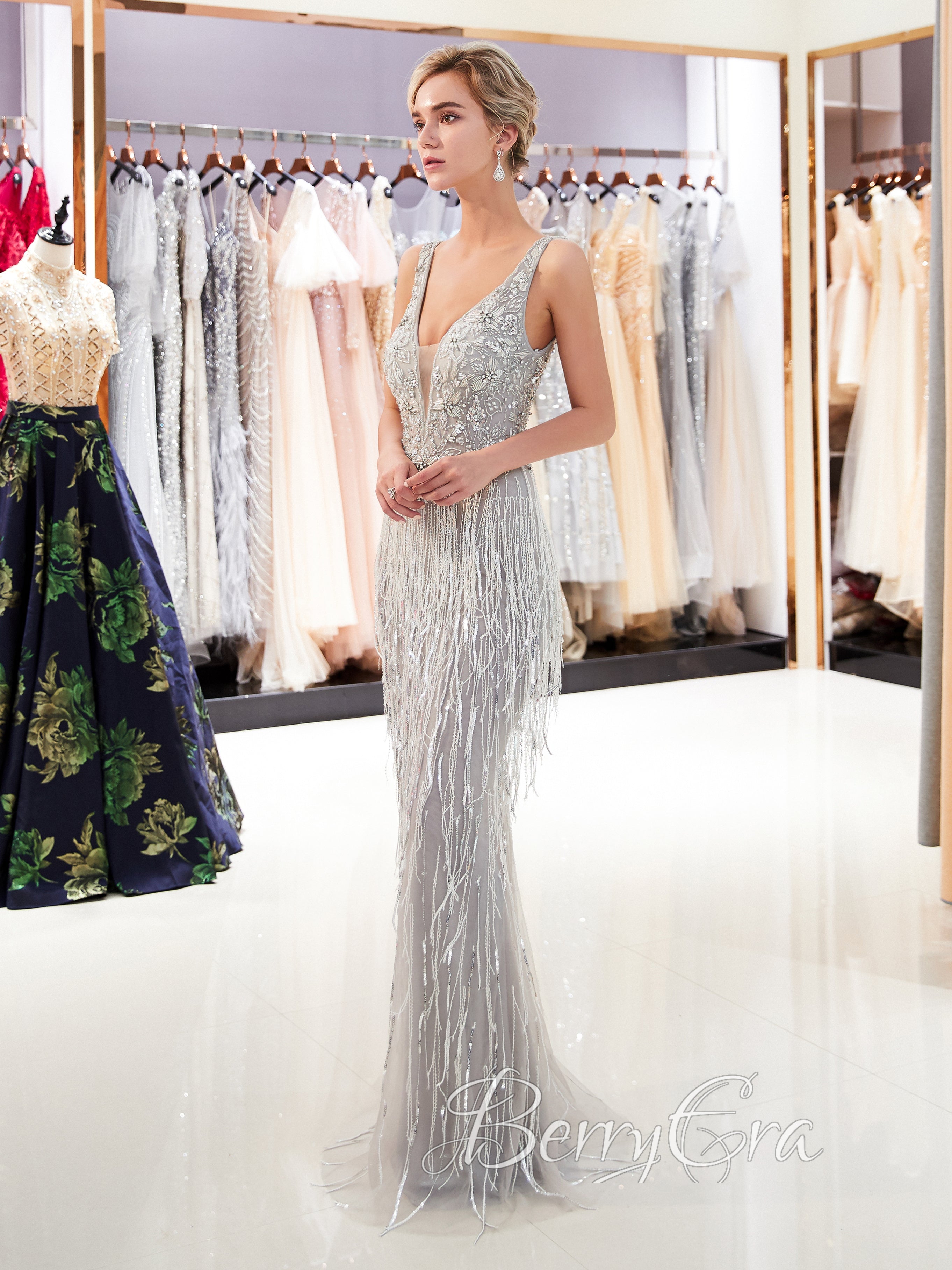 prom dresses 2023 silver O Neck Silver Prom Dresses, Plus Size Prom Dresses, Sparkly Prom Dress, Abendkleider Luxus 2023, Beaded Applique Prom Dresses, 2024 Prom Dresses,