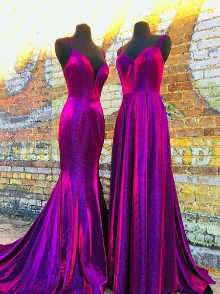 Shiny Plum Elastic Satin Long Prom Dresses, Lace Up Prom Dresses, 2020 Prom Dresses, Cheap Prom Dresses