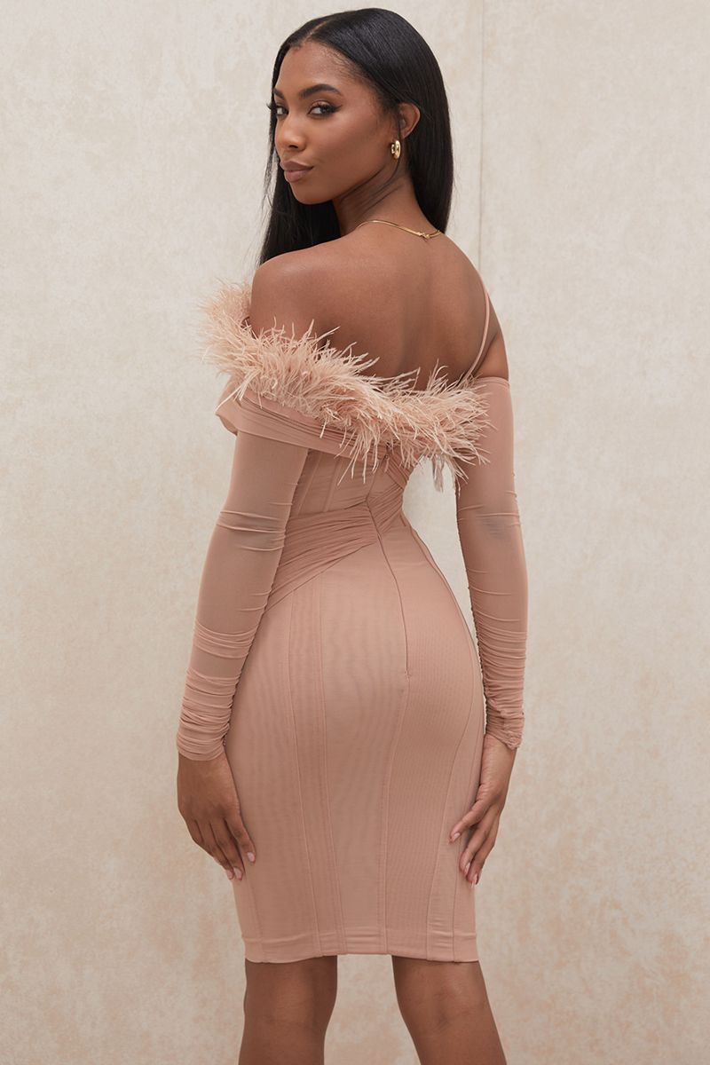 nude dress party Lace Midi Dress - Beige / Nude. Party Dress. Cocktail Dress