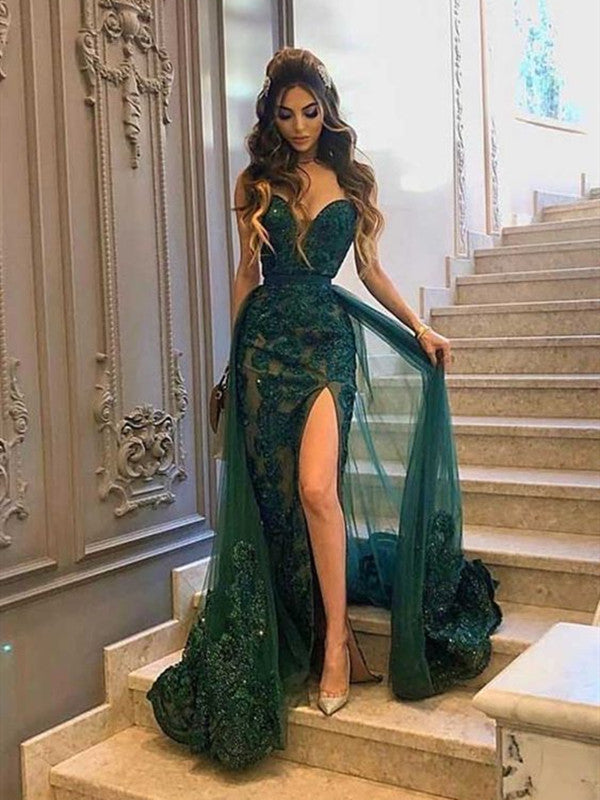 Sweetheart Mermaid Long Prom Dresses, High Side Sexy 2020 Prom Dresses Berryera Sweetheart Mermaid Long Prom Dresses, High Side Sexy 2020 Prom Dresses Berryera