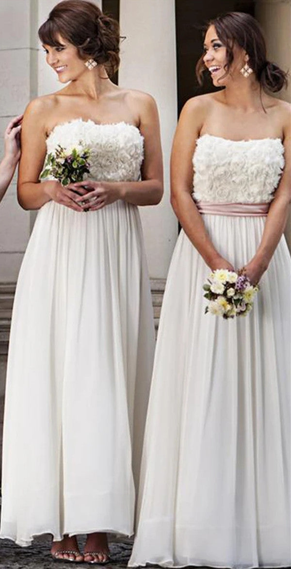 Strapless Elegant Long Bridesmaid Dresses, Newest 2020 Wedding Guest Dresses