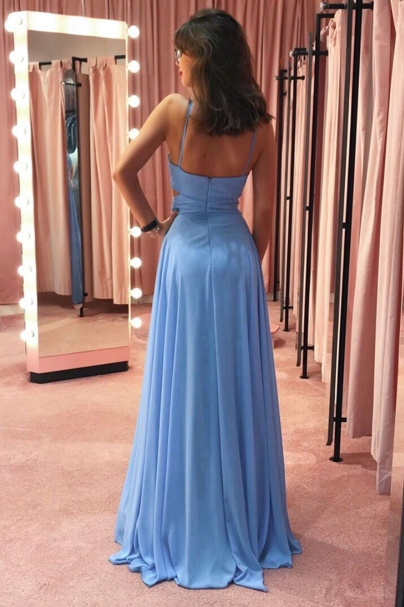 Simple Chiffon Long Prom Dresses, Cheap Party Prom Dresses, 2020 Prom Dresses