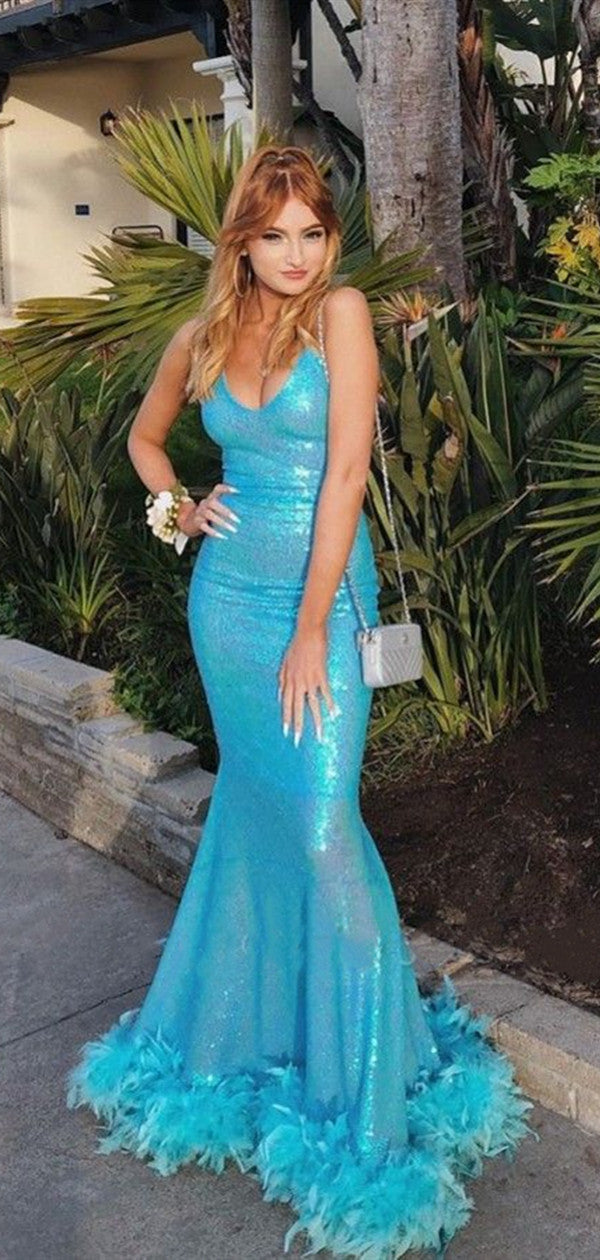 Popular Mermaid Long Prom Dresses, Sequins Prom Dresses, 2020 Newest Prom Dresses