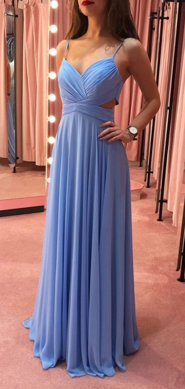 Simple Chiffon Long Prom Dresses, Cheap Party Prom Dresses, 2020 Prom Dresses