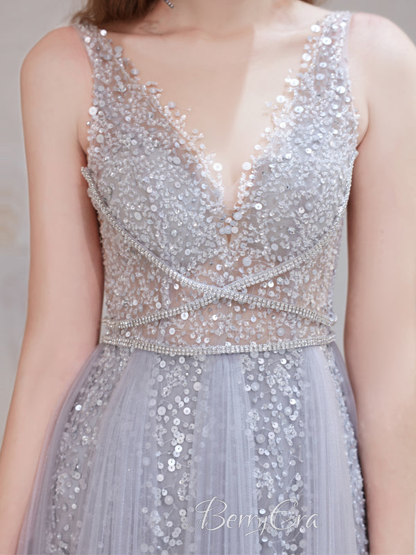 Gorgeous Beaded Tulle A-line Prom Dresses With Cape, Luxury Prom Dresses, 2023 Prom Dresses, Newest Prom Dresses