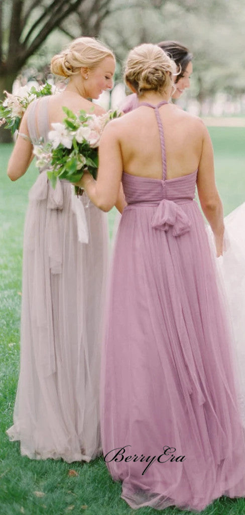 Halter Wedding Bridesmaid Dresses, Newest Chiffon Wedding Guest Dresses