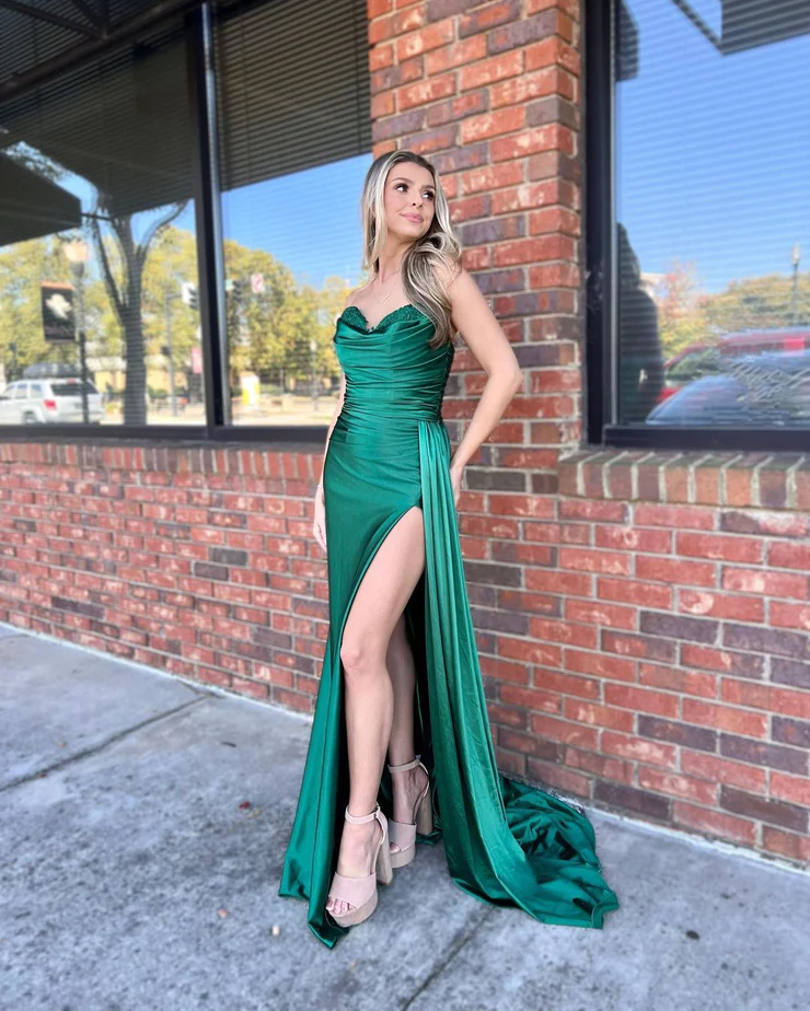 Strapless Popular Mermaid Prom Dresses, Sweetheart Party Dresses, Newest 2023 Long Prom Dresses