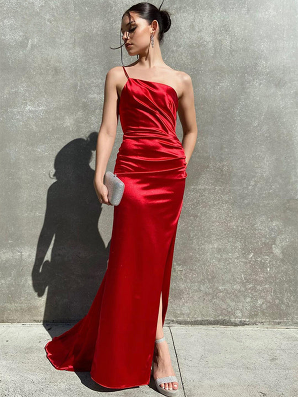 Open Back Simple Girl Graduation Party Dresses, Newest 2023 Red Prom Dresses, Sexy Long Prom Dresses