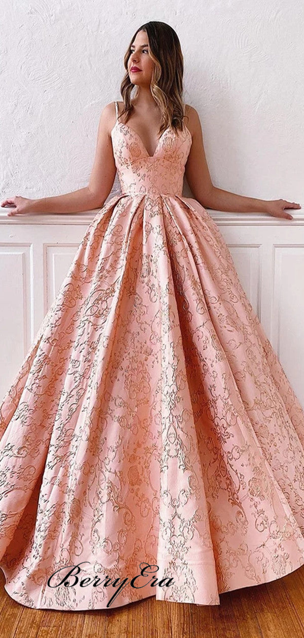 V-neck Lace Prom Dresses Long, Evening Party Prom Dresses, 2020 Evening Dresses