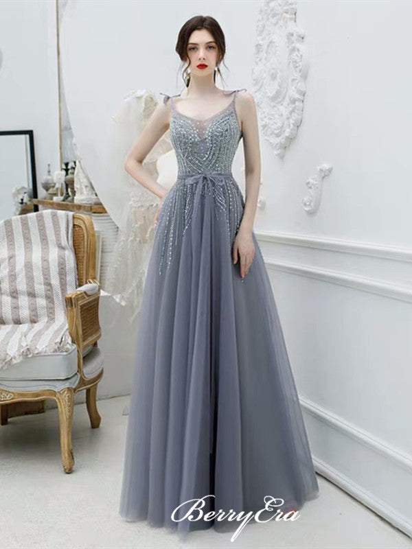 Elegant Beaded Long Prom Dresses, 2020 Newest Prom Dresses