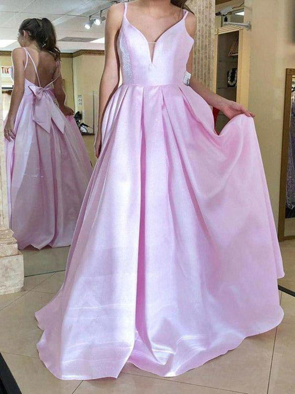 A-line Pink Prom Dresses, Long Prom Dresses 2020, Newest Prom Dresses