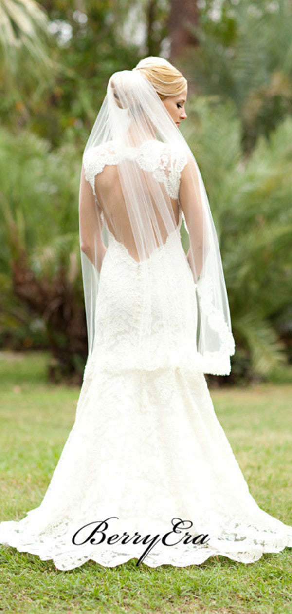 Open Back Lace Wedding Dresses, Sexy Custom Design Wedding Dresses