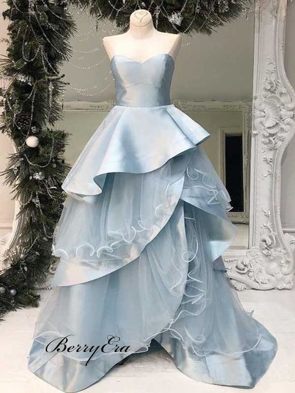 Fancy Fluffy Light Blue A-Line Long Prom Dresses, Elegant Long Prom Dr Berryera Fancy Fluffy Light Blue A-Line Long Prom Dresses, Elegant Long Prom Dr Berryera