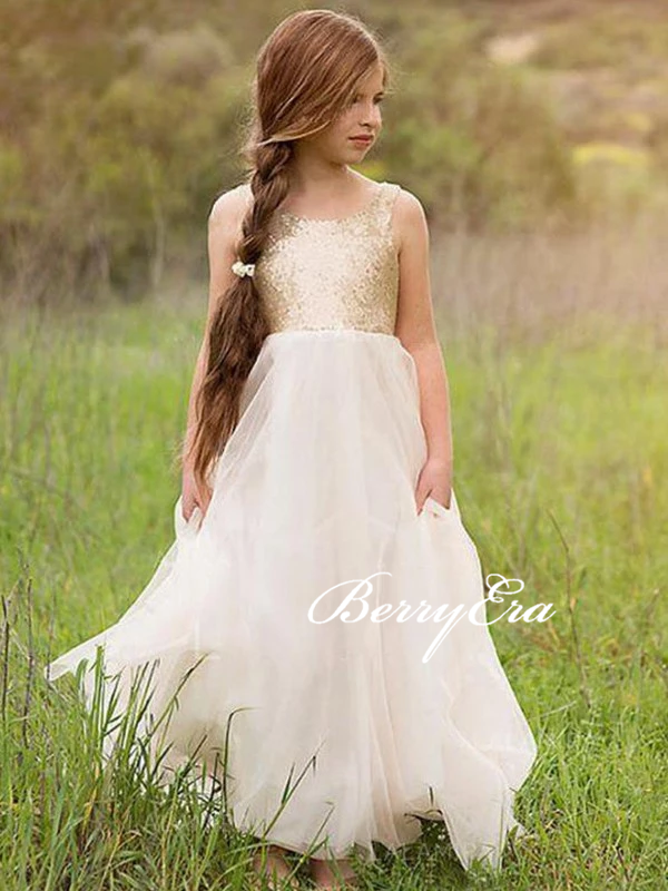 Sequin top flower girl dress hotsell