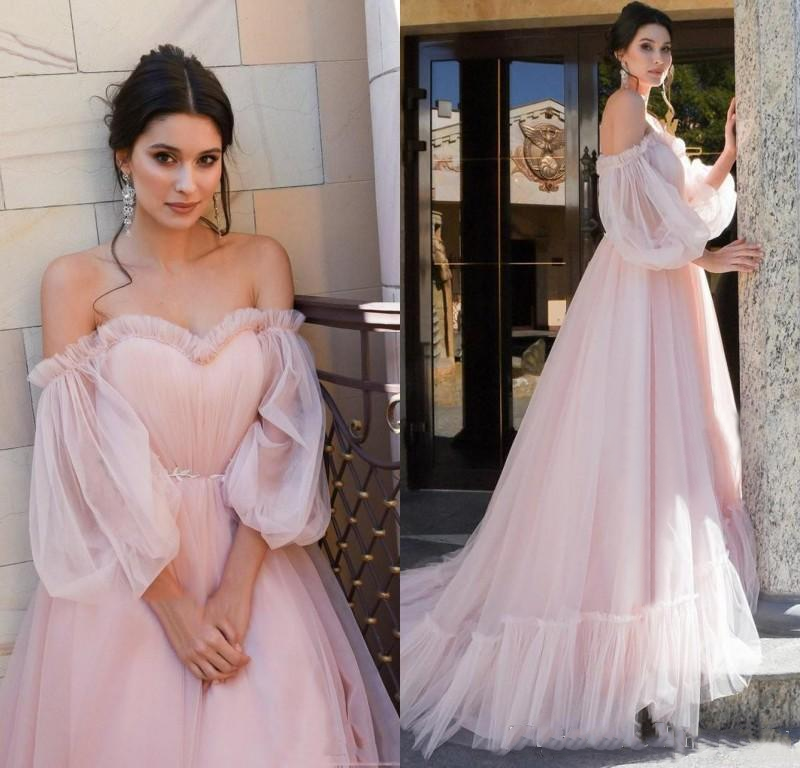 Off The Shoulder Tulle A Line Long Prom Dresses, 2021 Newest Prom Dresses, Quinceanera Dresses