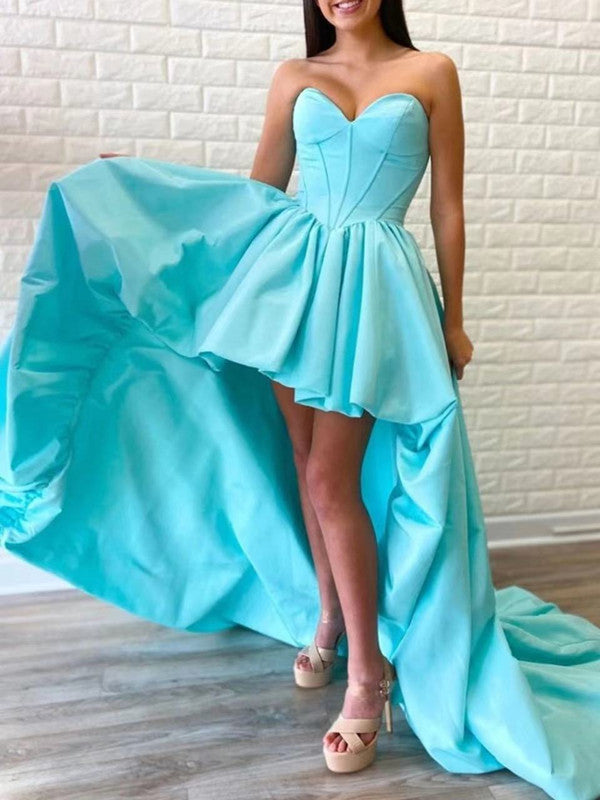 Strapless High Low Newest Girl Graduation 2021 Prom Dresses, Fashion Evening Party Dresses