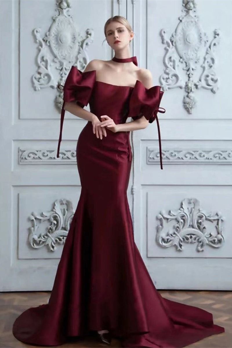 Wine Red Mermaid Satin Prom Dresses, Rosie Long Prom Dresses, Newest P Berryera Wine Red Mermaid Satin Prom Dresses, Rosie Long Prom Dresses, Newest P Berryera