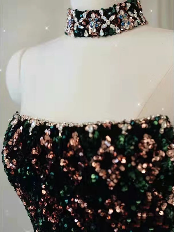 Strapless Newest Sequin Ball Gown Prom Dresses, Wedding Dresses, Luxury Prom Dresses, Long Prom Dresses, Affordable Prom Dresses, RC025