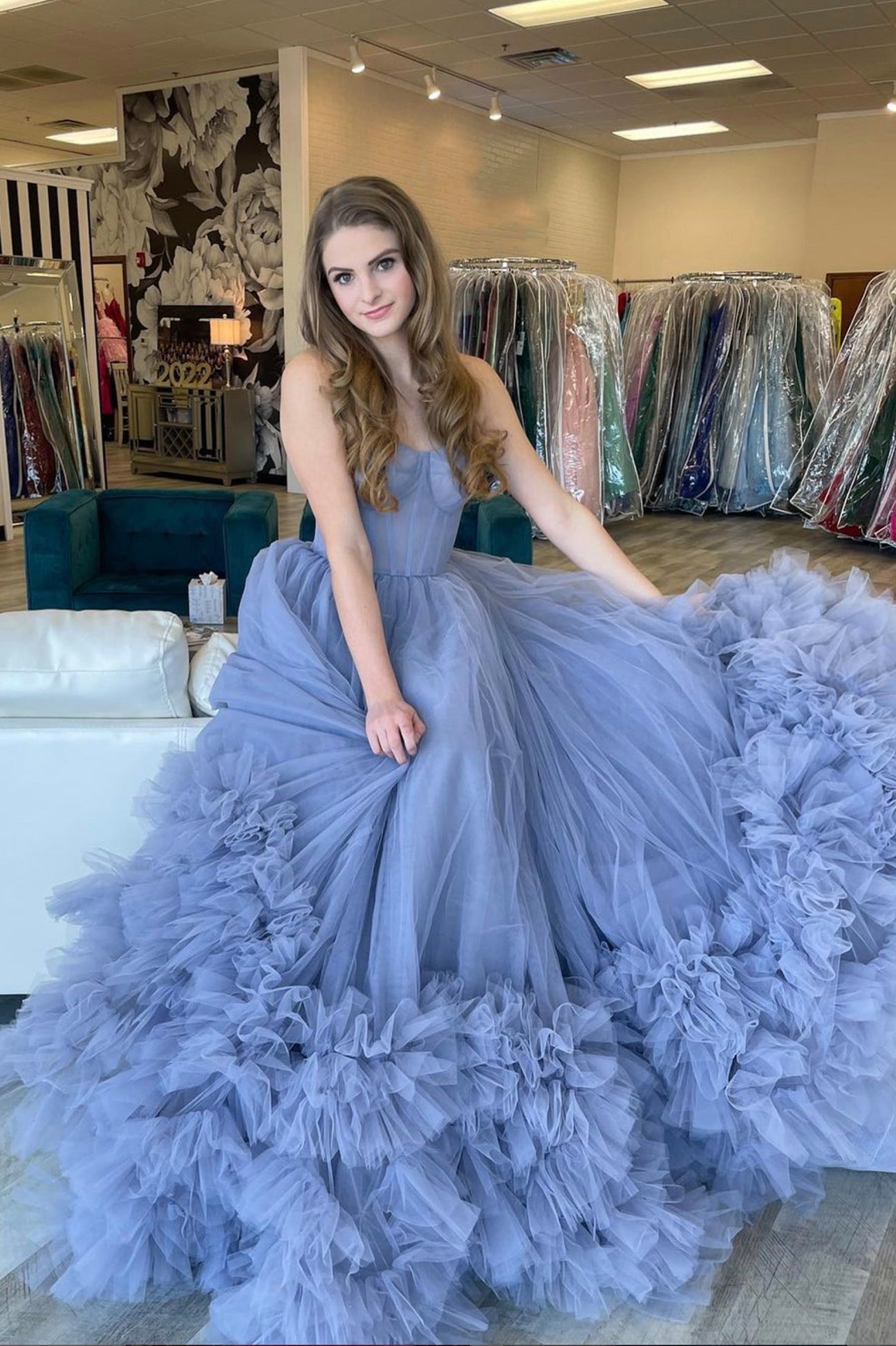 Strapless Quinceanera Long A-line Prom Dresses, 2022, Ball Gown 2022 Wedding Dresses, 2022 Long Prom Dresses