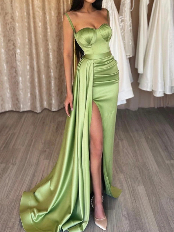 Sweetheart Straps Newest Prom Dresses 2022, Fashion Girl Graduation Party Dresses, Green Wedding Guest Dresses