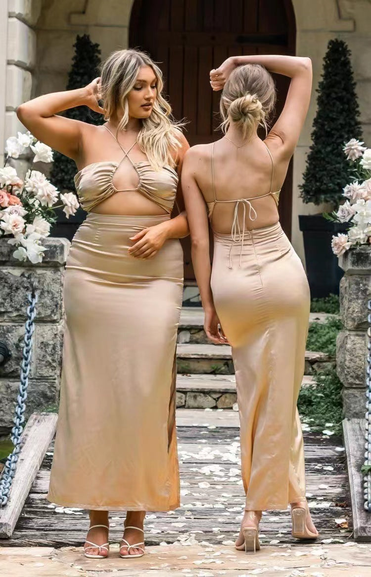 Side Slit Sexy Long Bridesmaid Dresses, Open Back Mermaid Wedding Guest Dresses, Newest Bridal Party Dresses