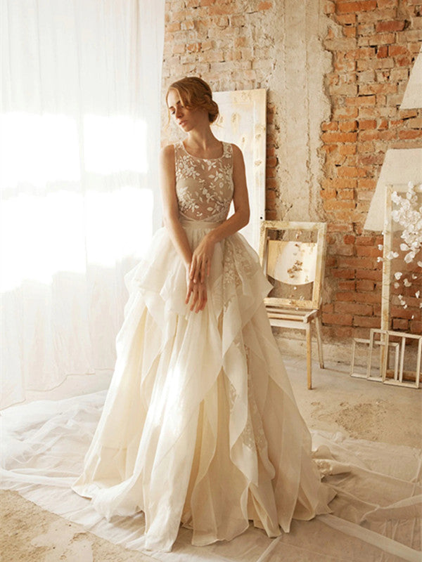 Popular A-line Newest Bridal Gowns, Elegant Lace Wedding Dresses, Fashion Bridal Wedding Dresses