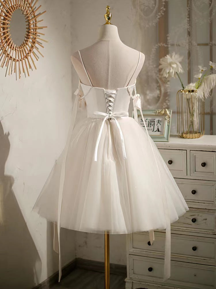 Elegant Mini Wedding Dresses, V-neck Homecoming Dresses, Newest Short Bridesmaid Dresses