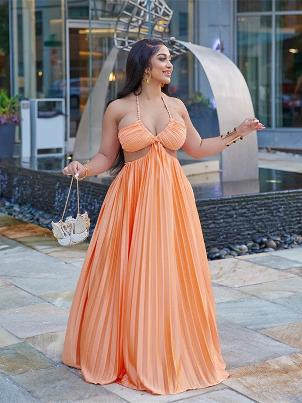 Halter A-line Long Prom Dresses, Sexy Simple 2023 Prom Dresses, Girl E Berryera Halter A-line Long Prom Dresses, Sexy Simple 2023 Prom Dresses, Girl E Berryera