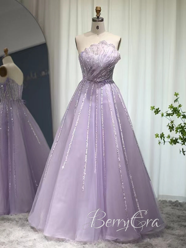 High Fashion Lilac Beaded Organza Prom Dresses, 2023 Prom Dresses, Pop Berryera High Fashion Lilac Beaded Organza Prom Dresses, 2023 Prom Dresses, Pop Berryera