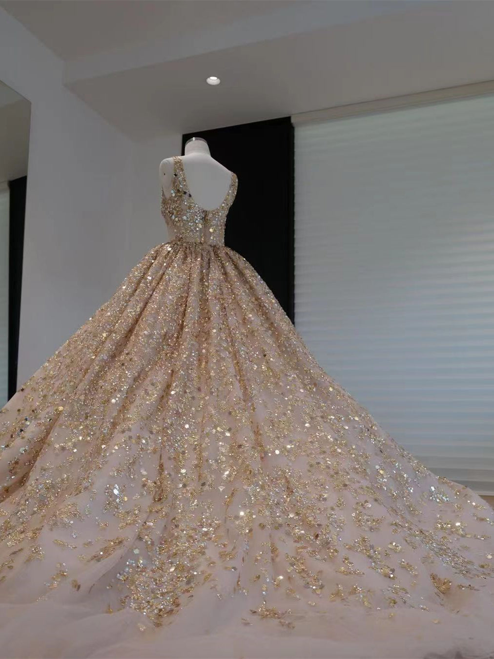 Recreation of Taylor Swift The Enchanted Champagne Beaded Ball Gown, N Berryera Recreation of Taylor Swift The Enchanted Champagne Beaded Ball Gown, N Berryera