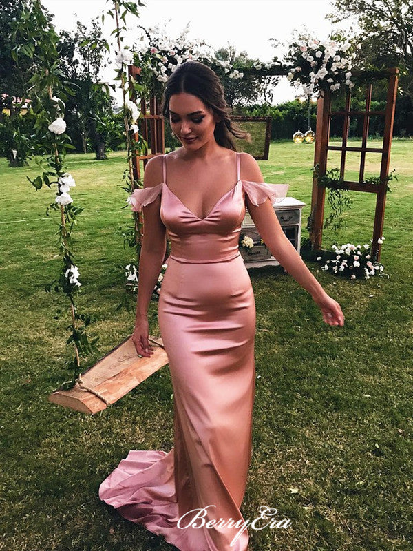 Spaghetti Straps Newest Long Prom Dresses, Simple Cheap 2020 Prom Dresses