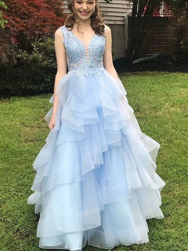 Stylish Fluffy Long Prom Dresses, Light Blue Lace Prom Dresses, New 20 Berryera Stylish Fluffy Long Prom Dresses, Light Blue Lace Prom Dresses, New 20 Berryera