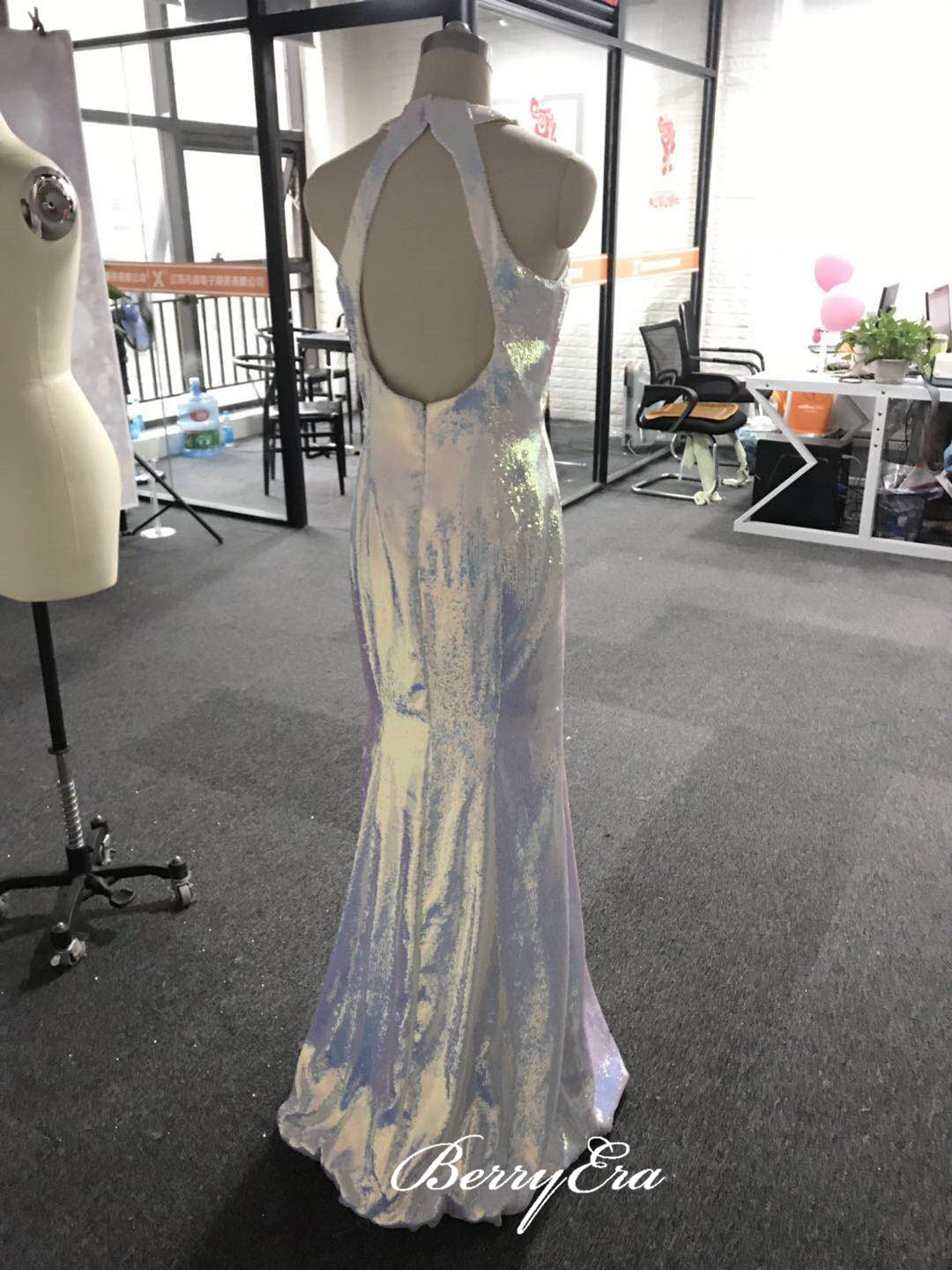 Shiny Custom Design Long Prom Dresses, Sequins 2020 Newest Prom Dresses Long