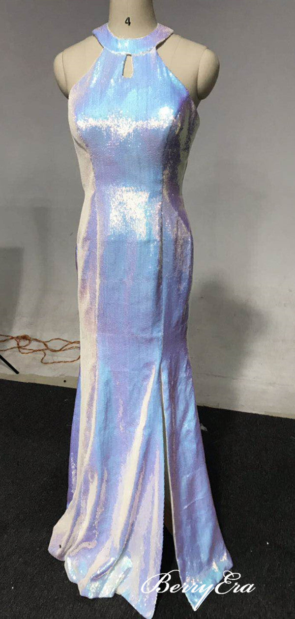 Shiny Custom Design Long Prom Dresses, Sequins 2020 Newest Prom Dresses Long