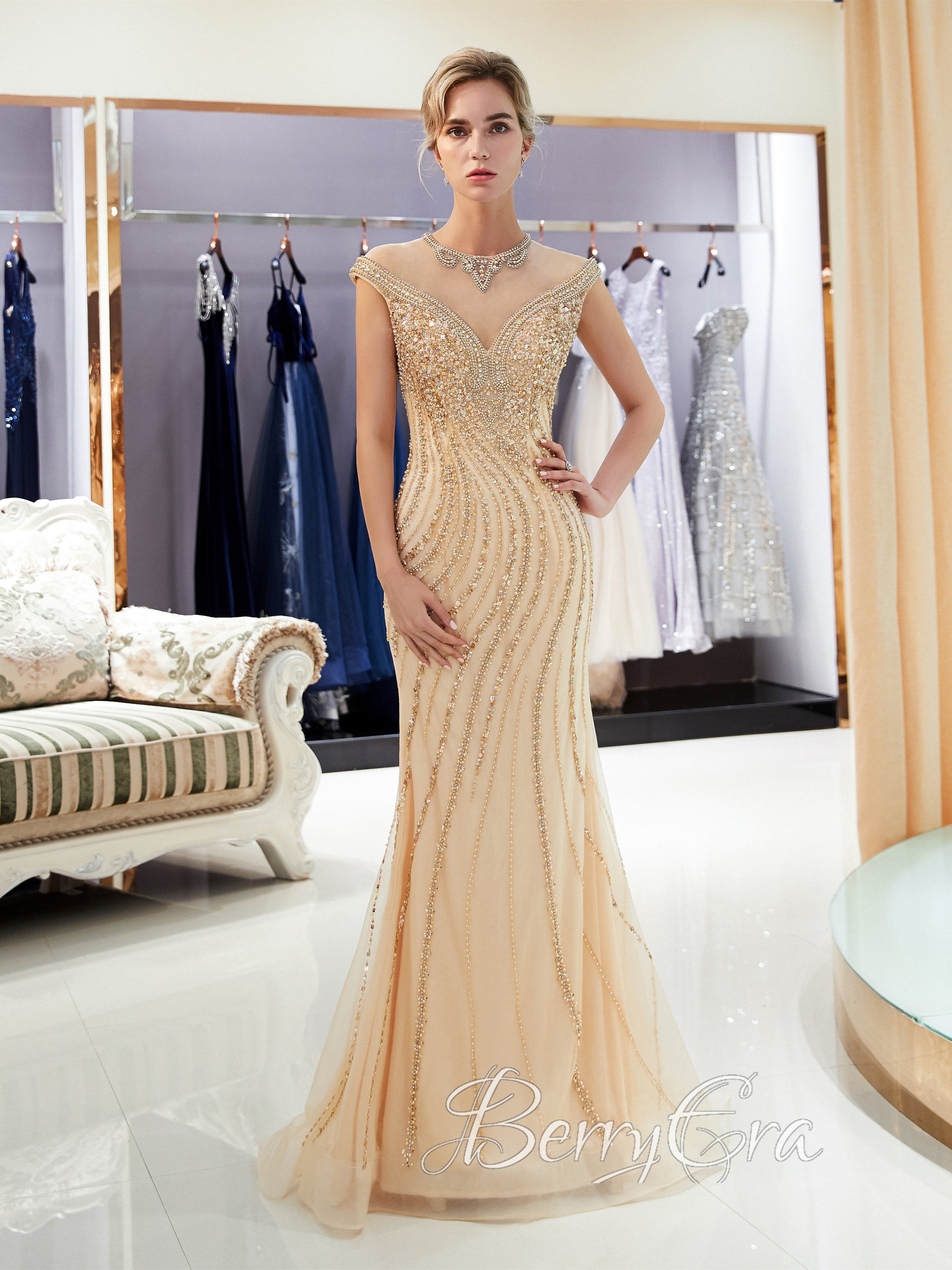 Luxury Beaded Sequin Prom Dresses, Mermaid Prom Dresses, High Fashion Formal Dresses, Newest 2023 Prom Dresses, Evening Dresses
