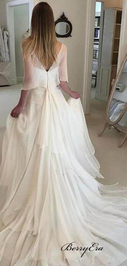 Newest Fashion Chiffon Wedding Dresses, Popular A-line Wedding Dresses