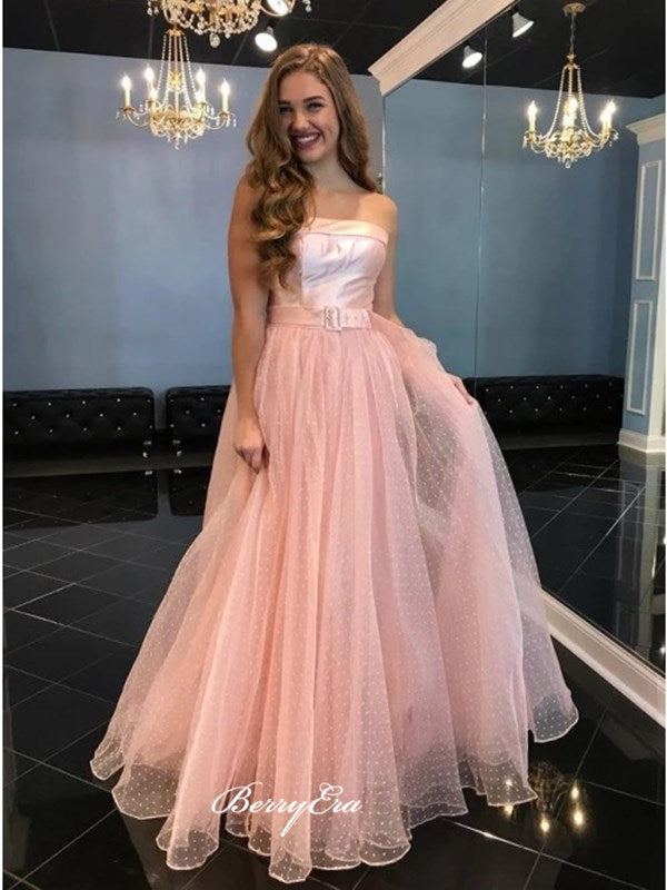2020 Newest Evening Party Long Prom Dresses, Strapless Prom Dresses, Prom Dresses