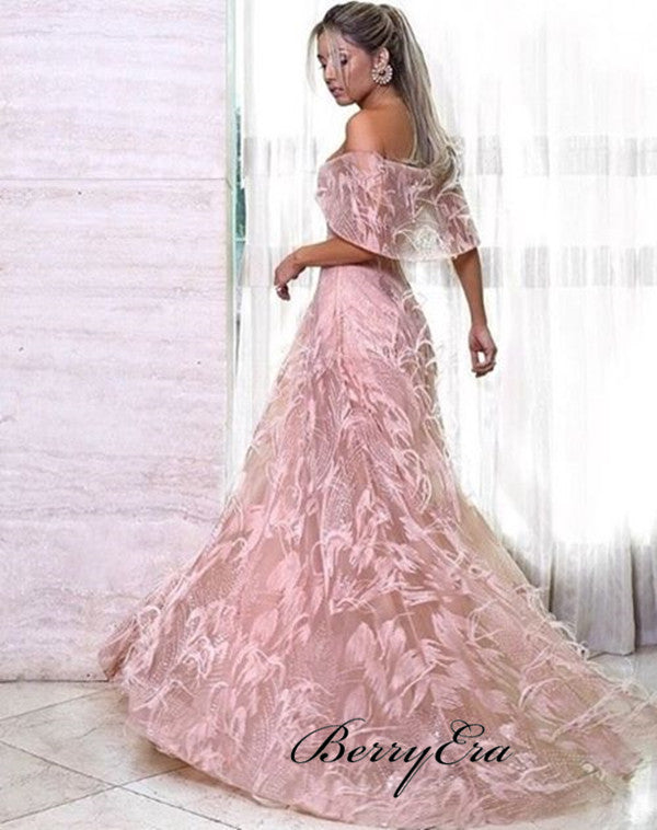 Modest Sexy Off The Shoulder Prom Dresses, A-line Prom Dresses 2019